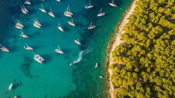 Vista aérea de los botes de sailling — Foto de Stock