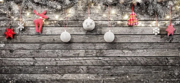 Decorative Christmas garlands with free space — Stock Photo, Image