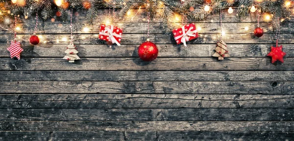 Guirnaldas decorativas de Navidad con espacio libre — Foto de Stock