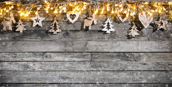 Decorative Christmas garlands with free space — Stock Photo, Image