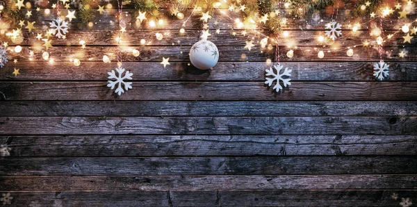Boże Narodzenie rustykalne tło z drewnianymi deskami — Zdjęcie stockowe