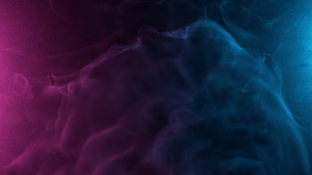 Movimiento Lento Del Efecto Humo Color Con Luces Neón — Vídeos de Stock