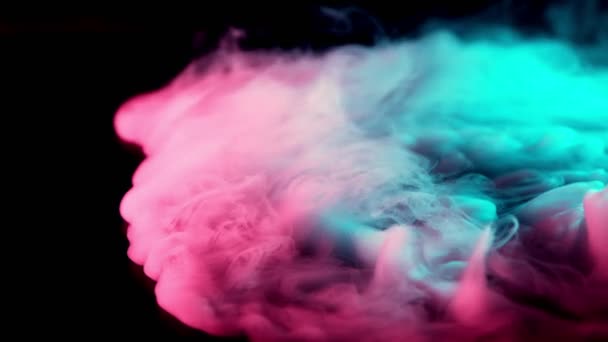 Movimento Lento Efeito Fumaça Colorido Com Luzes Néon — Vídeo de Stock