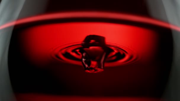Супер Повільний Рух Махаючого Червоного Вина Макросерії Знімається Високошвидкісній Кінокамері — стокове відео