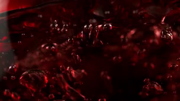 Super Lent Mouvement Verser Vin Rouge Dans Macro Shot Filmé — Video