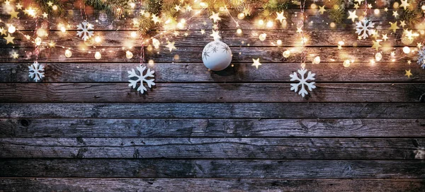 Fondo rústico de Navidad con tablones de madera — Foto de Stock