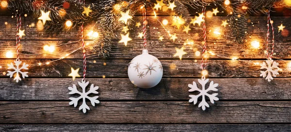 Fondo rústico de Navidad con tablones de madera — Foto de Stock