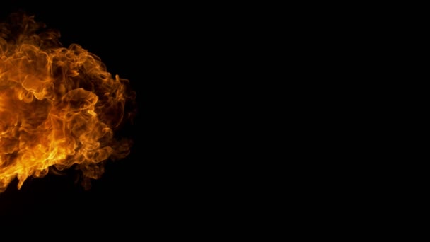 Super Slow Motion Fire Blast Isolado Fundo Preto Filmado Câmera — Vídeo de Stock