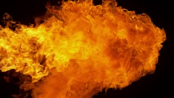 Super Slow Motion Fire Blast Isolato Sfondo Nero Girato Telecamera — Video Stock