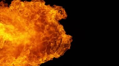 Süper Yavaş Ateş Patlaması Kara Arkaplanda izole edildi. Yüksek Hız Kamerası 'nda çekildi, 1000 fps.