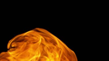 Süper Yavaş Ateş Patlaması Kara Arkaplanda izole edildi. Yüksek Hız Kamerası 'nda çekildi, 1000 fps.