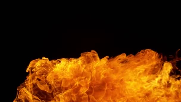 Σούπερ Αργή Κίνηση Της Έκρηξης Πυρκαγιάς Απομονώνονται Μαύρο Φόντο Γυρίστηκε — Αρχείο Βίντεο