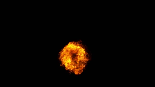 黒の背景に隔離された炎の爆発の超スローモーション 高速カメラ 1000 Fpsで撮影 — ストック動画