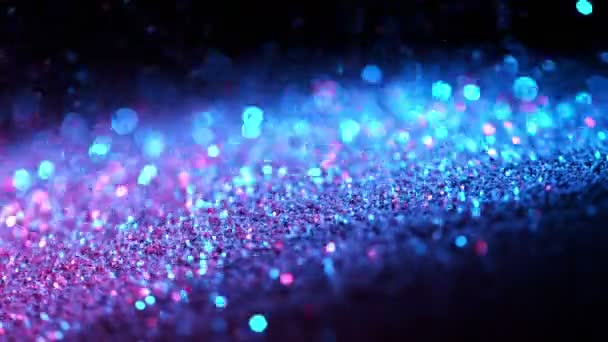 Super Slow Motion Van Sprankelende Abstracte Glinsterende Achtergrond Neon Kleuren — Stockvideo