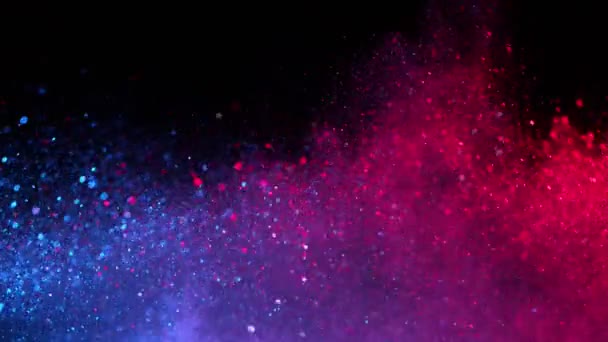 Super Slow Motion Van Sprankelende Abstracte Glinsterende Achtergrond Neon Kleuren — Stockvideo