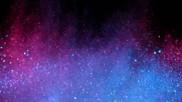 Super Zeitlupe Aus Funkelndem Abstrakt Glitzerndem Hintergrund Neonfarben Gefilmt Mit — Stockvideo