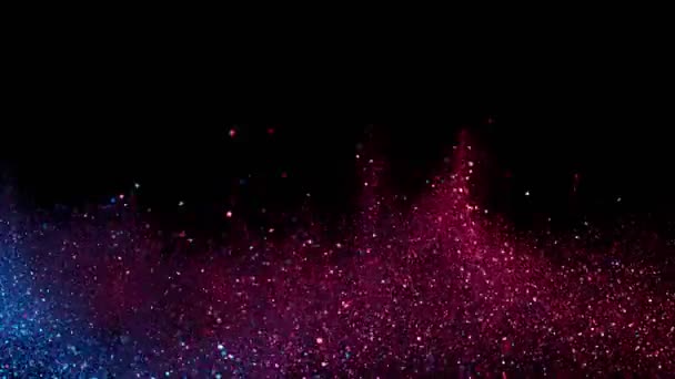 Super Slow Motion Sparkling Abstract Glittering Background Neon Colors Filmado — Vídeo de Stock