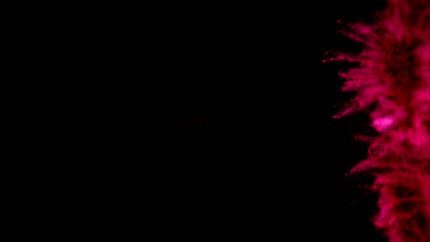 Супер Повільний Рух Кольорового Вибуху Порошку Ізольовано Чорному Тлі Знято — стокове відео