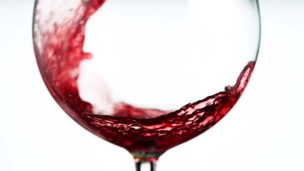 Mouvement Super Lent Verser Vin Rouge Détail Isolé Sur Fond — Video