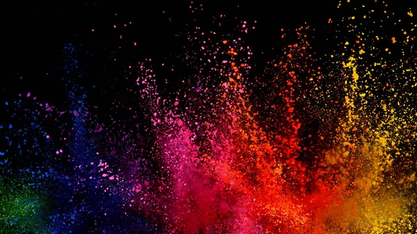 Explosión de polvo de color aislado sobre fondo negro —  Fotos de Stock