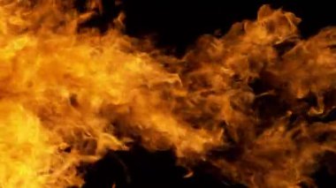 Süper Yavaş Ateş Patlaması Kara Arkaplanda izole edildi. Yüksek Hız Kamerası 'nda çekildi, 1000 fps.