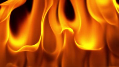 Super slow motion of flames isolated on black background in detail. Filmed on high speed camera, 1000 fps