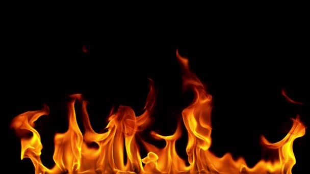 黒い背景に分離された火災ラインのスーパー スロー モーション 高速度カメラ 1000 Fps で撮影 — ストック動画
