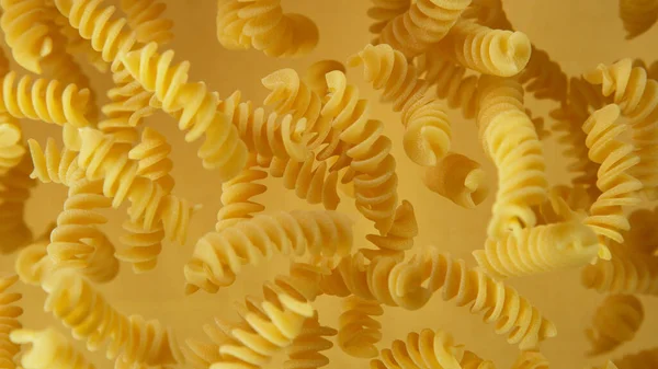 Freeze Motion Flying Uncooked Pasta Food Preparation Concept — 图库照片