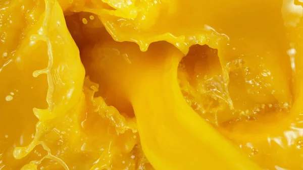 Detail Nalévání Pomerančové Šťávy Detailní Záběr — Stock fotografie