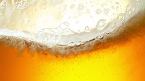 Super Slow Motion Macro Shot Beer Drink Close Filmed High — Stock Video