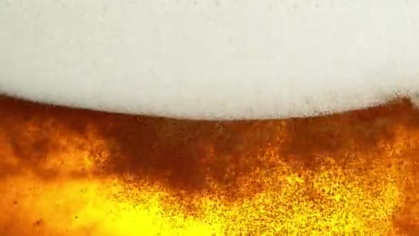 Super Slow Motion Macro Shot Beer Drink Close Filmed High — Stock Video