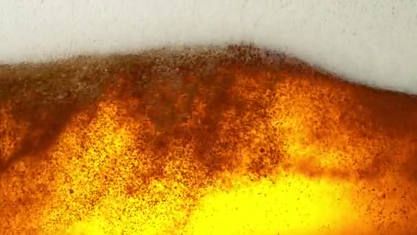 Super Slow Motion Macro Shot Beer Drink Close Filmed High — Stock Video