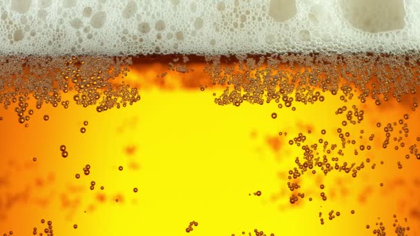Super Cámara Lenta Macro Shot Bebida Cerveza Primer Plano Filmado — Vídeo de stock