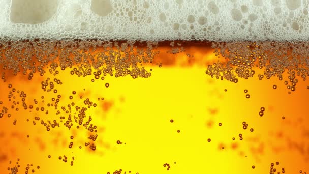 Super Cámara Lenta Macro Shot Bebida Cerveza Primer Plano Filmado — Vídeos de Stock