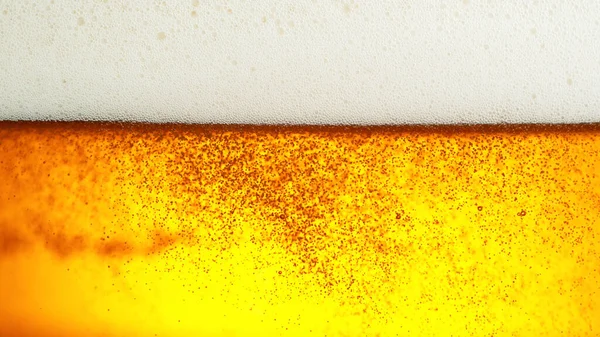 Detalle Bebida Cerveza Con Cabeza Espuma Super Macro Shot — Foto de Stock