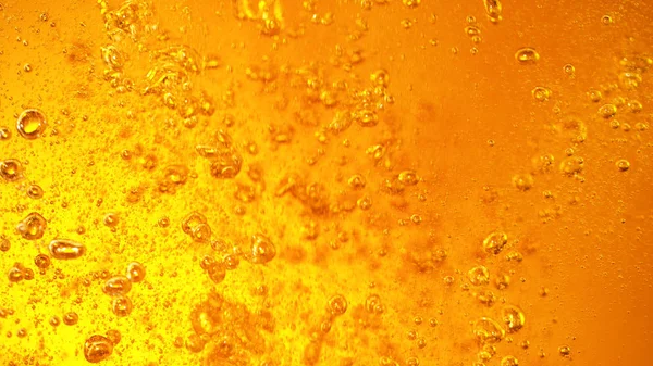 Detail Des Biergetränks Mit Blasen Super Makroaufnahme — Stockfoto
