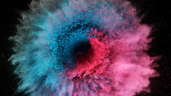 Coloured Powder Explosion Isolated Black Background — Stock Photo, Image