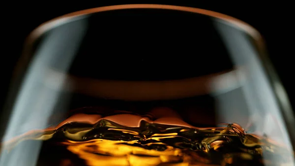 Detail Cognac Glass Isolated Black Background — Stock Photo, Image