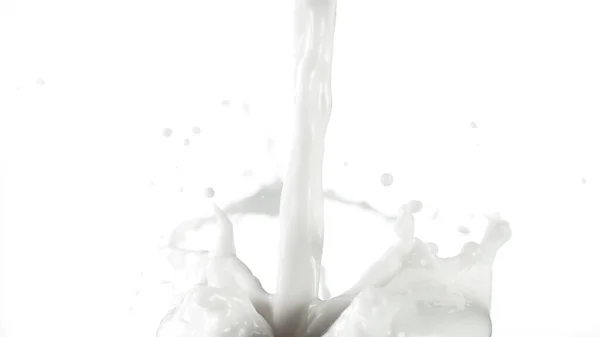 Latte Spruzzato Forma Corona Isolato Sfondo Bianco — Foto Stock
