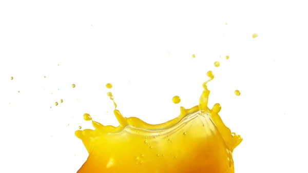 Orange Juice Splash Crown Shape Isolated White Background — Stock Photo, Image