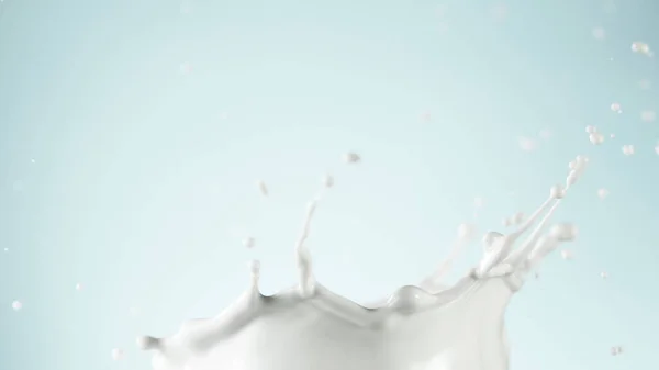 Milk splash isolated on blue background — Stock Photo, Image