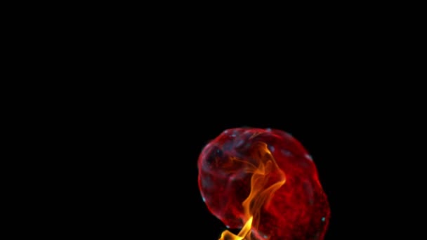 Супер Повільний Рух Кольорових Вогневих Вибухів Ізольовано Чорному Тлі Знімається — стокове відео