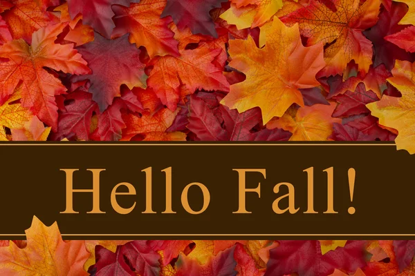 Hola mensaje de otoño —  Fotos de Stock