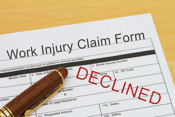 Work Injury Claim Form  Declined Royalty Free Stock Photos