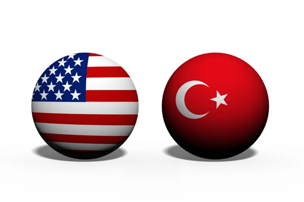 The United States of America and Turkey working together — Stock Photo, Image