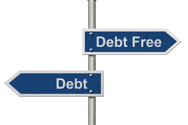 Having Debt versus being Debt Free — Stock Photo, Image