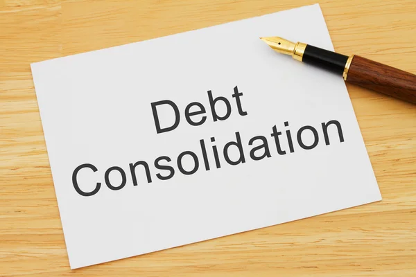 Получение кредита на консолидацию долга — стоковое фото