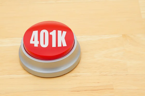 Un pulsante rosso 401k — Foto Stock