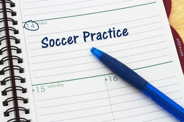 Your soccer practice schedule — Stock Photo, Image