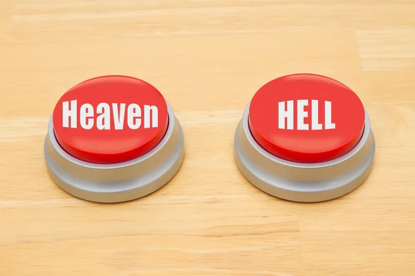 Making a decision between going to heaven or hell — Stock Photo, Image